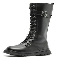 Daeful Girl Modne vodootporne cipele hodanje ležerne kolnike High Boots Comfort čipke up jahanje čizme crna plišana obloga 2Y