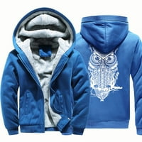 Guvpev muns hoodie zimska topla runa patentni patentni pauzec džemper jakna od jakne na vrhu bluze - plavi xxxl