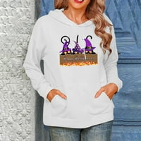 Žene ležerne dukseve Pulover vrhove Žene Halloween bundeve tiskane pulover dukseve dugih rukava s kapuljačom s kapuljačom dukserice s kapuljačom s kapuljačom duksera sa šumskim dukserom