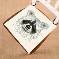 Sketch Raccoon Face Graving Stolica jastučića sjedala sjedalica stolica jastuk kat kat dvostrani tisak