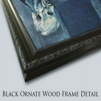 MANNEPORT, viđen iz ispod crne ukrašene drvene oblikovanje platna umjetnost Moneta, Claude