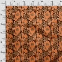 Onoone pamučna svila od narančaste tkanine cvjetno silueta prekrivajući zalihe ispisa šivaće tkanine sa dvorištem širom