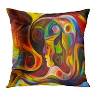 Boje ljudskog lica serije uma i šarene apstraktne oblike za pružanje pratećeg sastava jastučni jastučni jastuk