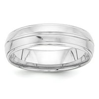 14k bijeli zlatni komfor dobro Fit jedinstveni vjenčani prsten veličine 13.5