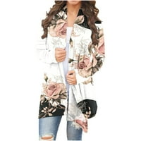 Ženski vrhovi, jakne i kaput, ženska modna cvjetna od tiskanog kardiganskog jakna s dugim rukavima