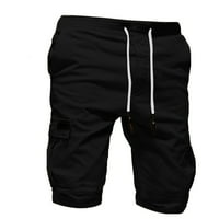 Muški elastični struk Teretni kratke hlače Čvrsti jogger kratke hlače Ležerne prilike za atletske kratke hlače za više džepa