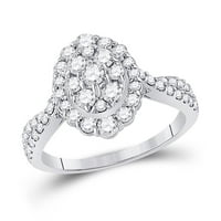 10k bijelo zlato okruglo Diamond ovalni modernski zaručnički prsten CTTW