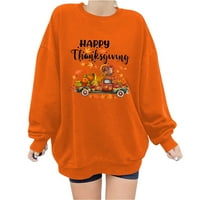 Vrhovi Clearence Ženska moda Dan zahvalnosti Ispiši labav bluza s dugim rukavima Okrugli vrat Ležerne prilike pulover vrhovi