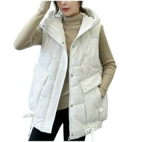Duga jakna modna ženska kaput dugačka jakna zima bez rukava dolje pamučni prsluk