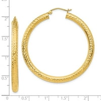 10K zlatne naušnice za rezanje rezanih obruča mjere duge guste poklone nakita za žene