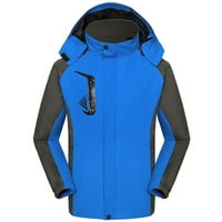 Muške lagane jakne sa čvrstim bojama Ležerne prilike modernog s kapuljača s kapuljačom Multi džepovi multifunkcionalna muška jakna za zimsku plavu veličinu XL