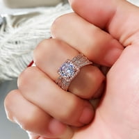 Woxinda Verzija Zlatna prstena Dijamantna prstena Moda 18k puni ružinski nakit široki prstenovi