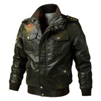 Pedort muške kožne i kožne jakne i kapute Moderna stilska jakna za bicikliste zelena, 3xl