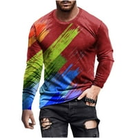 CLLIOS grafički tees Muška čišćenje 3D Print majice s dugim rukavima Moderan pulover TOP modne modne posade velike i visoke majice