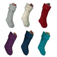 Sretan božićni ukrasni čarapa za višekratnu upotrebu ukrasne čarape za držanje božićnih poklona slatkiša ljubičasta