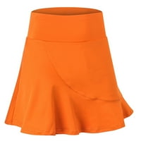Ženske suknje Ženske sportske suknje Lažnog dvodijelnog anti-peepa i brzog sušenja Trčanje fitness culottes teniska suknja, narandžasta