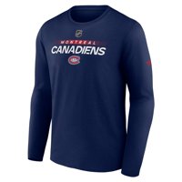 Muška fanatika brendirana mornarica Montreal Canadiens Authentic Pro Core Collection Prime Wordmark majica s dugim rukavima