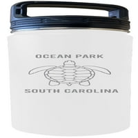 Ocean Park Južna Karolina Suvenir oz Gravirani bijeli izolirani dvostruki zidni nehrđajući čelik