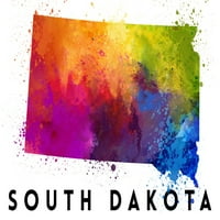 Južna Dakota, državna apstraktna akvarel