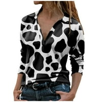 Ženska modna tiskana labava majica dugih rukava bluza revel casual tops hot6sl867100
