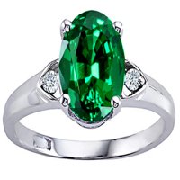 Tommaso dizajn oval 9x simulirani smaragd i prsten u kt bijeloj zlatnoj veličini za odrasle