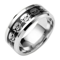 Baccov dodaci visokog kvaliteta nehrđajućeg čelika punk stil lubanje prsten za skok nakit prsten srebro 8