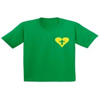 Newkward Styles Yellow Heart Cross Majica za mlade Christian majica za dječake Christian Cross Majice za djevojke Isus majica za djecu Christian Pokloni Isus odjeća za djecu Cross Majica za djecu